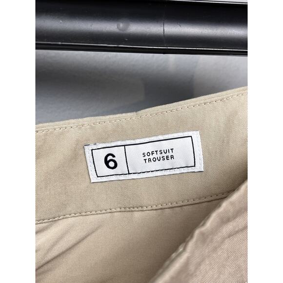 Gap High Rise SoftSuit Trouser Pants Womens 6 Beige Tan‎ Pleated Career NEW - Picture 5 of 10